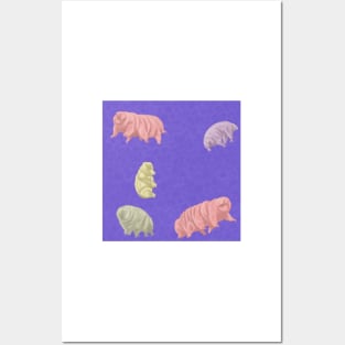 Tardigrade Pattern Purple/Blue Posters and Art